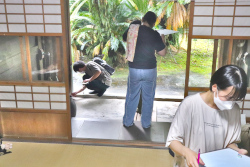 藤崎家住宅赤松館(国登録有形文化財)で実測調査方法