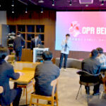 心肺蘇生トレーニングツール「CPR BEAT」の学内体験会